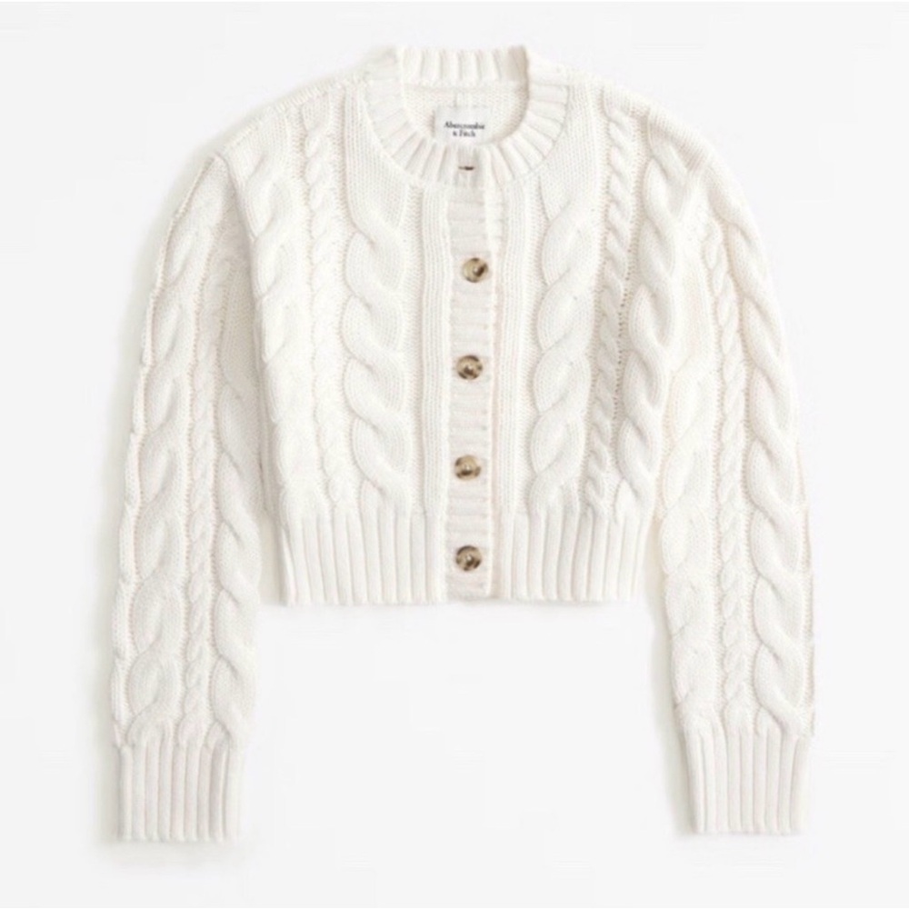 Abercrombie Cable Short Cardigan NEW